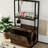 Rustic Brown Cat Litter Box Cabinet With Drying Rod & Storage Space Function Practical