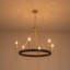 Lustre circulaire en coton 6 lumières Modern Cottage-18660337