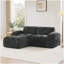 Canapé en forme de L sans os, tissu de velours doux, conception capitonnée, éponge haute densité 32D, aucun assemblage requis, conception ergonomique inférieure, conception antidérapante, repose-pieds mobile pour les chambres à coucher, noir-530829854