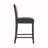 Set Of 2, Upholstered Counter Height Barstools With Nailhead Trim, Dark Charcoal And Walnut, Fabric