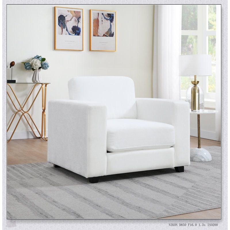 Fauteuil d'appoint surdimensionné avec accoudoirs larges, tissu chenille, housses lavables, fauteuil rembourré confortable pour le salon et la chambre à coucher