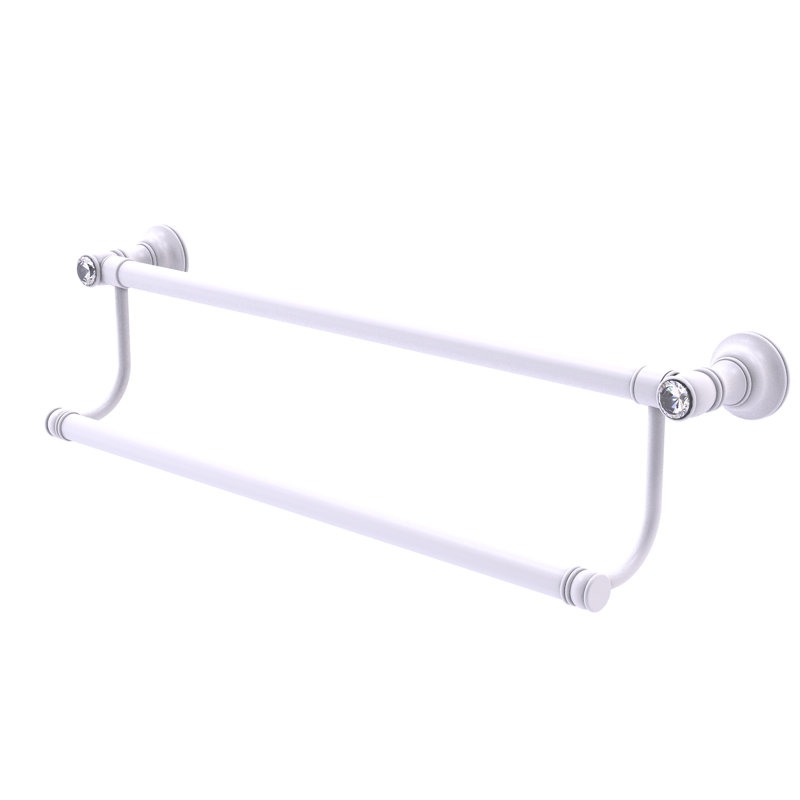 Porte-serviettes mural double 36 po Freyja, Blanc mat, H 5,5 po x l 18 po x P 5,2 po