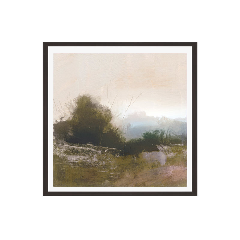 «Spring Farm» par Dan Hobday Art, Oui, H 12 po x l 12 po x P 0,75 po, Papier avec encadré espresso