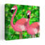 Pink Tropical Flamingos Colorful Vibrant Abstract Bird Flamingo Nature Summer Wall Art Print by Carla Daly - Wrapped Canvas Print-1505771261