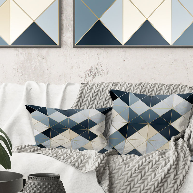 Coussin décoratif neutre en carreaux de mosaïque gris géométrique, 16 po x 16 po