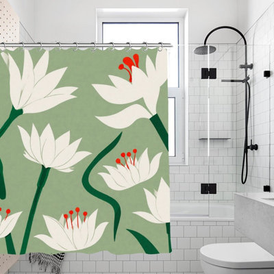 Fresh Lily Shower Curtains For Bathroom, 71 X 71