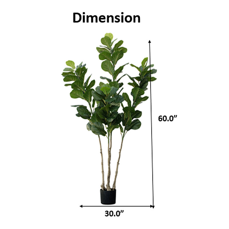 Figuier artificiel 5 pi en pot de pépinière 5 pi