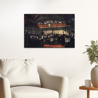 1800S 1830 Daniel Webster Replying To Senator Robert Hayne Delivering Speech On Unionism And Nationalism Classic Retro Vintage Urban Wall Art