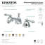 Kingston Brass Restoration Two-Handle 3-Hole Deck Mount Widespread Bathroom Faucet with Brass Pop-Up Drain-32736158