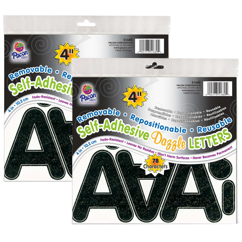 Lettres auto-adhésives, Noir