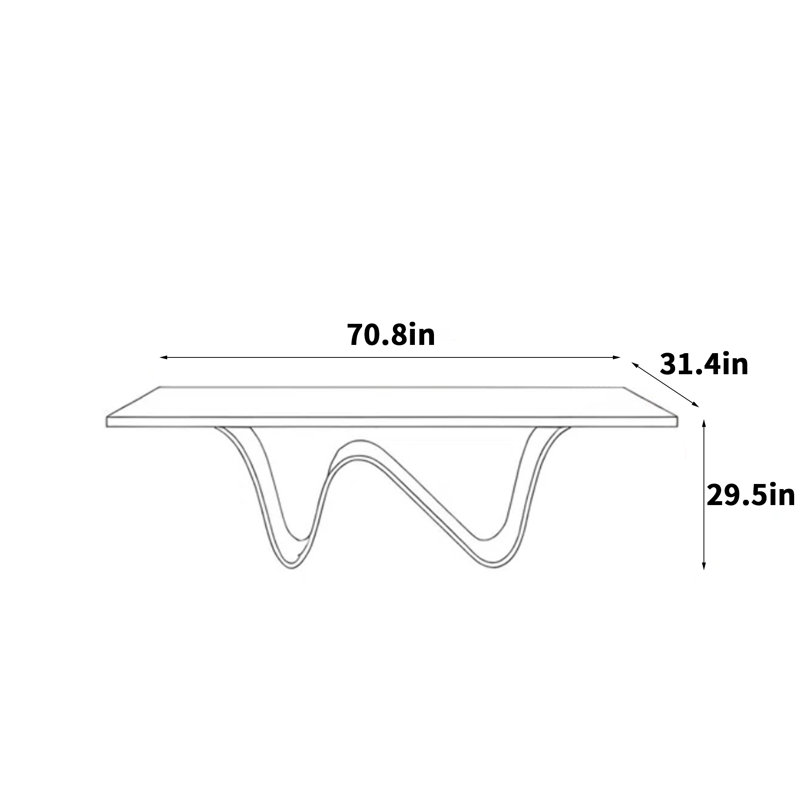 W-shaped base dining table