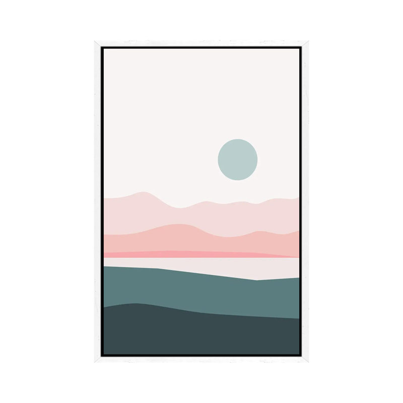 Abstract Landscape III - Print on Canvas, 152.5 cm H x 101.5 cm W, White Framed