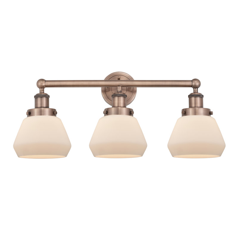 Rivka 3 - Light Dimmable Vanity Light, Matte White, Antique Copper