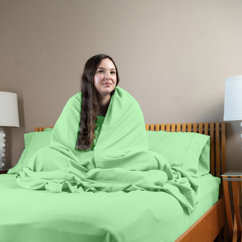 Ultra Soft Bamboo Sheet Set - 4 Pc Set - Wrinkle Resistant - Cooling Sheets with Deep Pockets, Twin Sheet Set + 2 Pillowcases