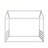Montessori Style Metal Floor Bed Frame, House Shaped Bed with Guardrails, No Slats-74143706-74143707