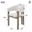 Linen Upholstered Metal Armchair in Beige-189642925-200066841