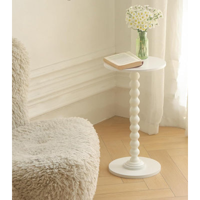 Modern Accent Table Martini Table with Solid Wood Leg Round End Tables Side Table