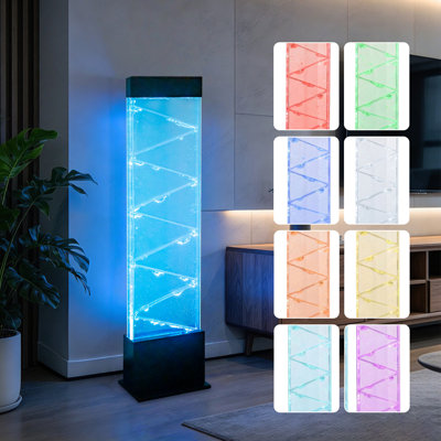 47'' Sensory Color Changing Bubble Wall Lamp with App & Remote Controller, Triangle Bubble Column Water Fountain Lamp for Classroom, Home, Office and Therapy Rooms