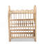 Étagère bohémienne en rotin naturel avec trois tablettes ouvertes pour un rangement élégant et fonctionnel