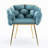 Luxury Modern Simple Leisure Velvet Single Sofa Chair Bedroom Lazy Person Household Dresser Stool Manicure Table Back Chair Blue Set Of 2-593452820-570044730