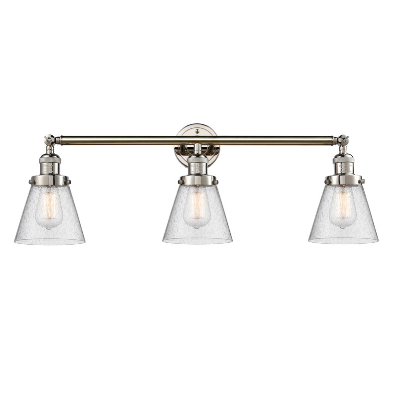 Andrews 3 - Light Dimmable Vanity Light, Seedy, Antique Copper, 6 Watt Vinage LED Bulb