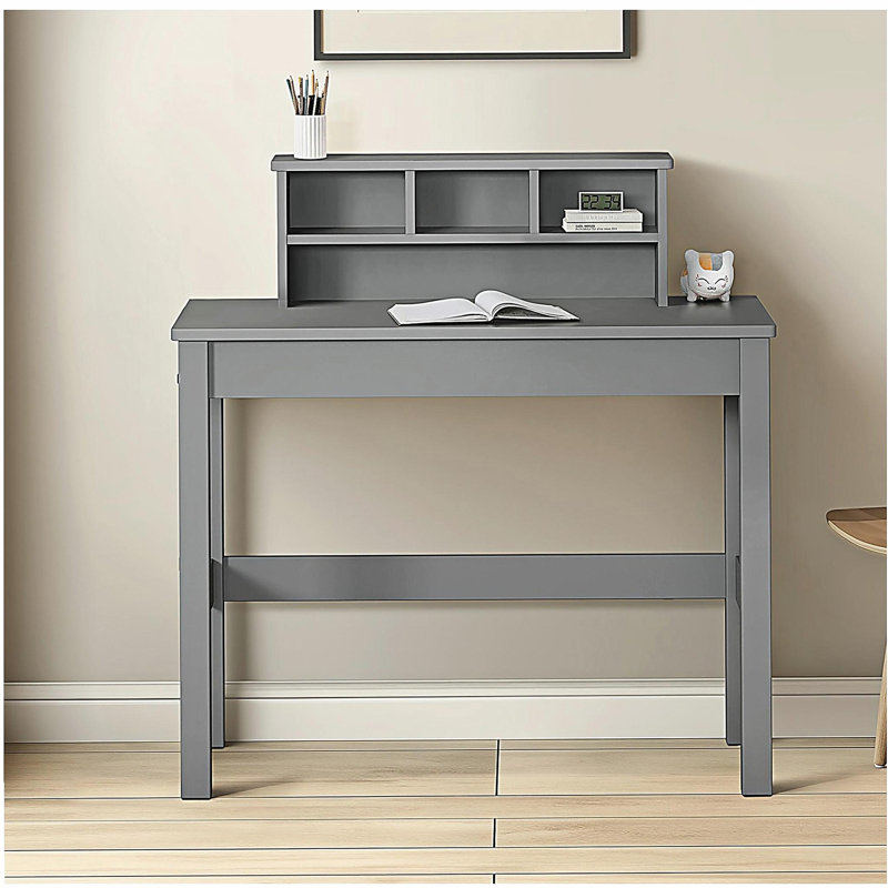 Bureau d'écriture gris avec mezzanine