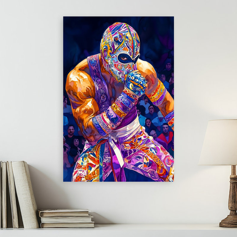 «Mexico Life», art contemporain de Lucha, H 24 po x l 16 po