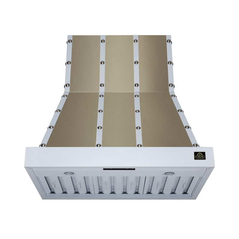 Hotte de cuisine 36 po blanc Ambader, Cuivre / Blanc