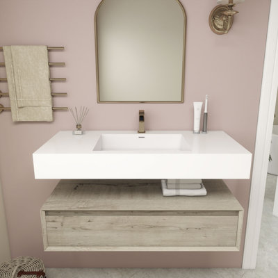 Alysa 42" Wall-Mounted Single Bathroom Vanity Set