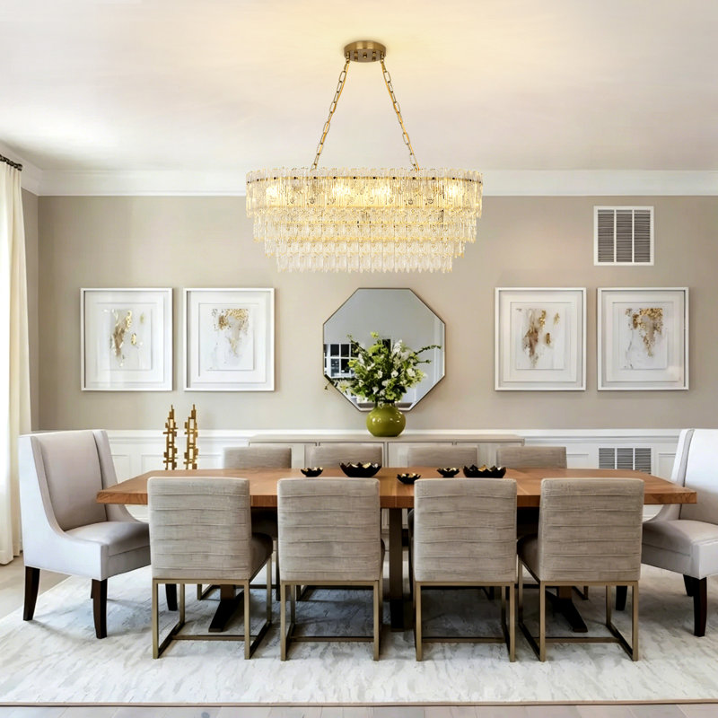 8 - Light Chandelier, Antique Brass