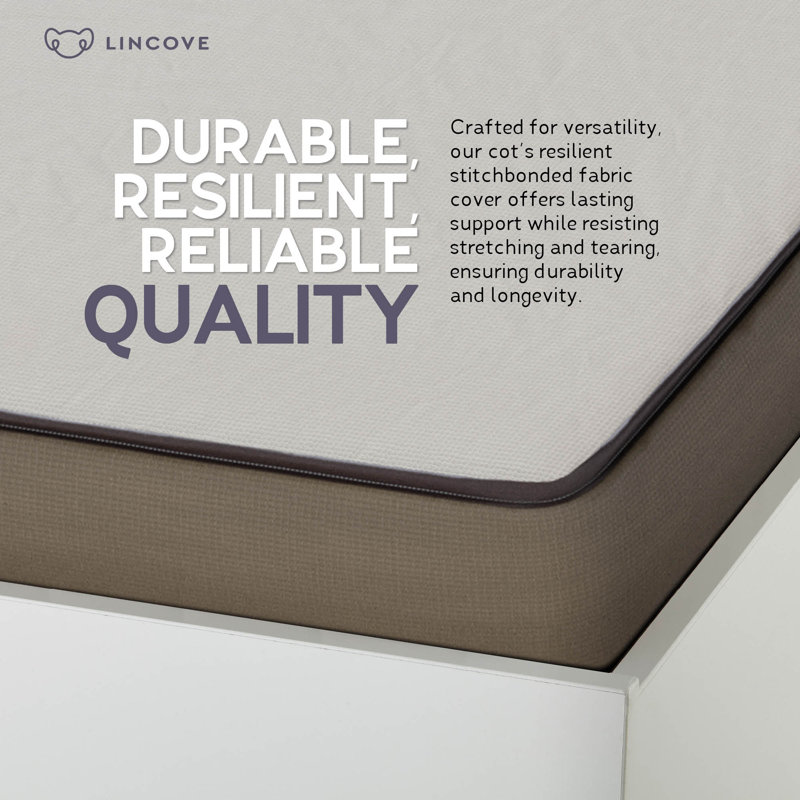 Matelas en mousse à mémoire de forme pour lit de bébé Lincoln, Lit simple, 5"