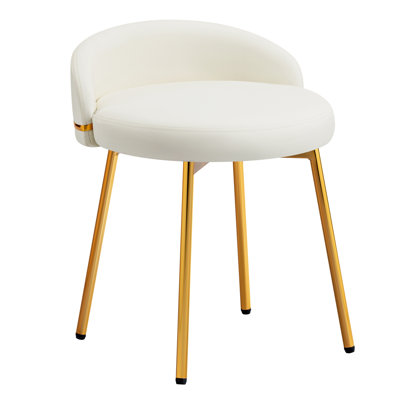 Vanity Chair with Low Back Accent Stool Makeup Chair for Bedroom Bathroom and Living Room by Mercer41