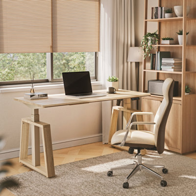 Home Office Suite: 63" Electric Standing Desk & Ergonomic Executive Chair With Headrest