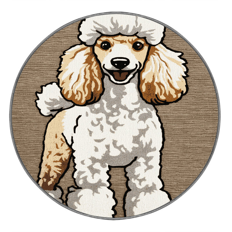 Washable Poodle Dogs Area Rug, Rectangle 2' x 3'