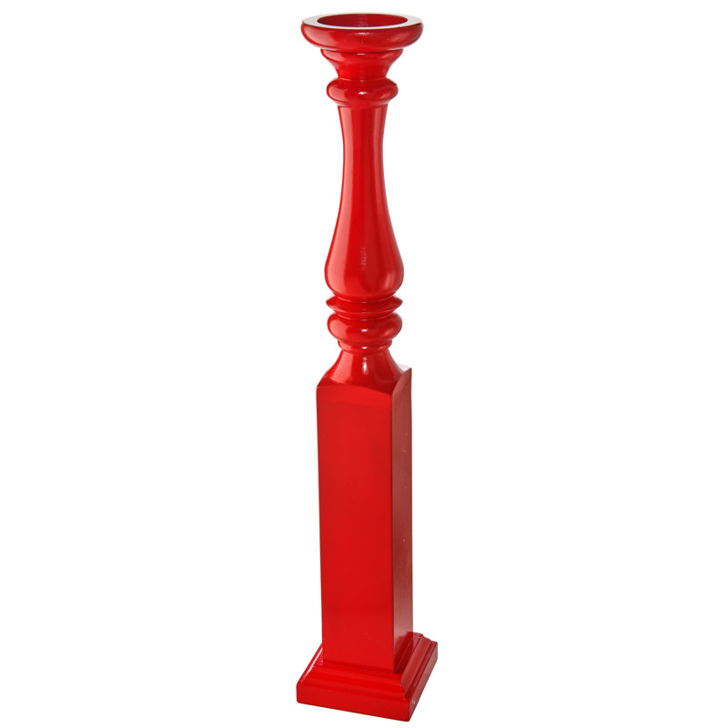 Wood Spindle Stand, Red, 24.5" H x 5" W x 3.5" D