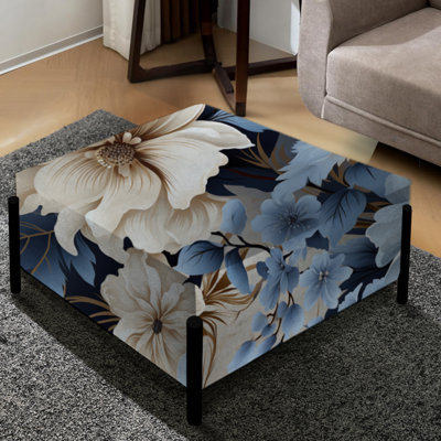 Ethereal Shadows Moody Patterns - Grand repose-pieds carré floral