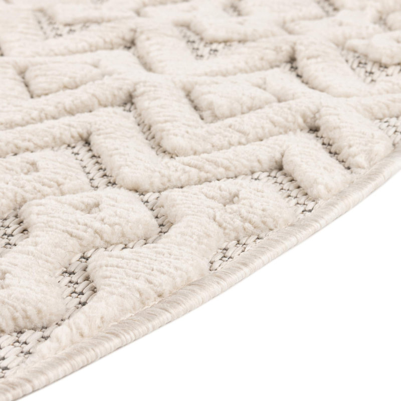 Grigg Geometric Indoor / Outdoor Rug, Round 7'