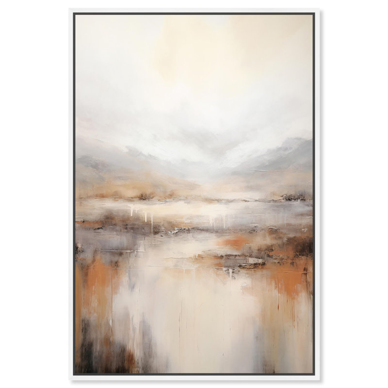 Natural Cascades Canvas Muted Abstract Wall Art by Art Remedy, 16" H x 11" W, White Framed