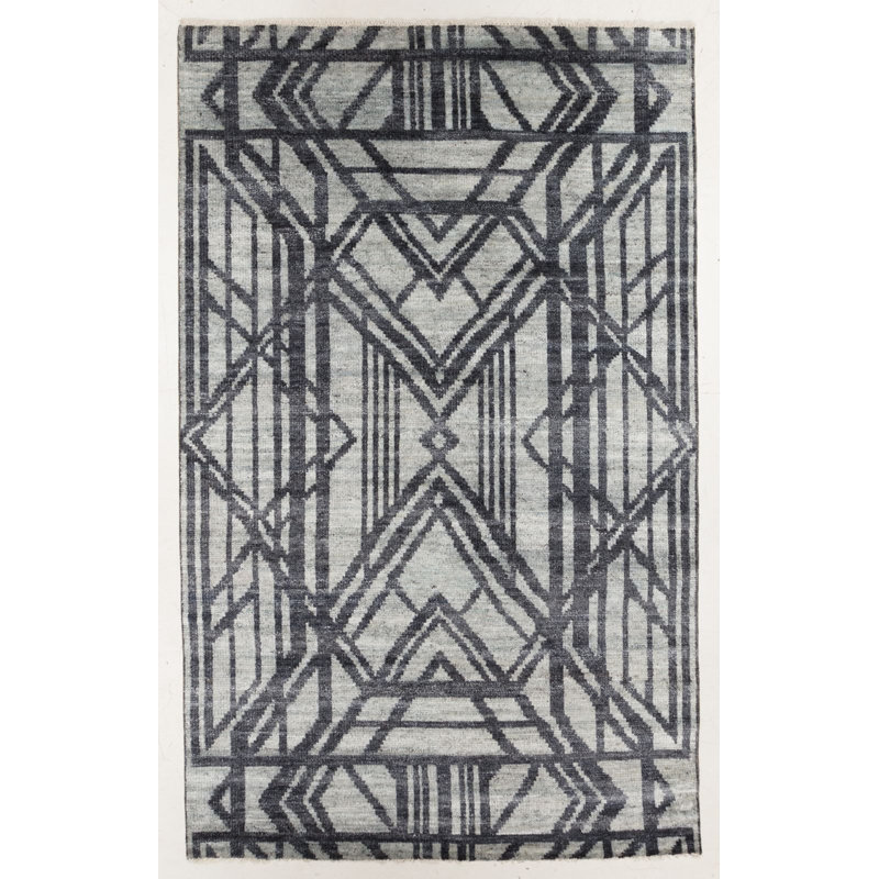 Hand Knotted Geometric Rug
