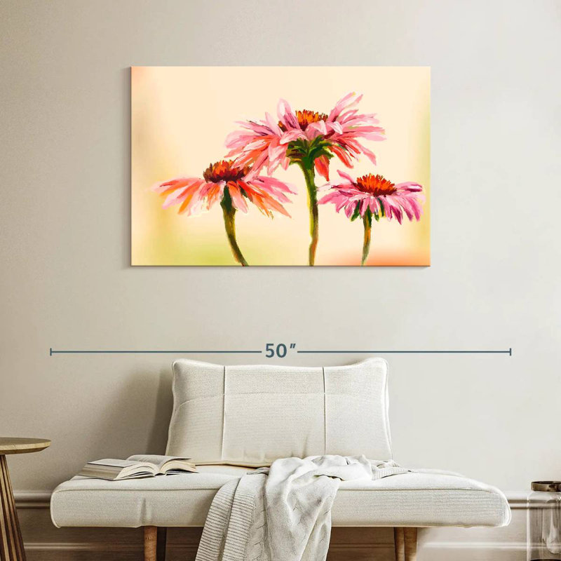 Harnek complexe fleurs d'échinacée, H 26 po x l 39 po