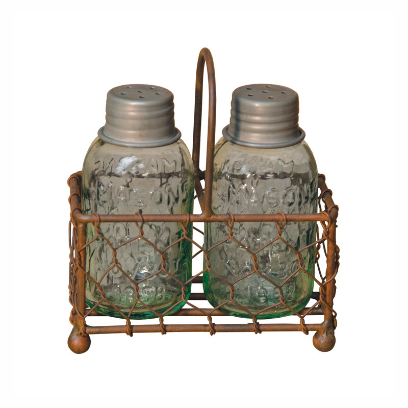 Chicken Wire Caddy W/Shakers