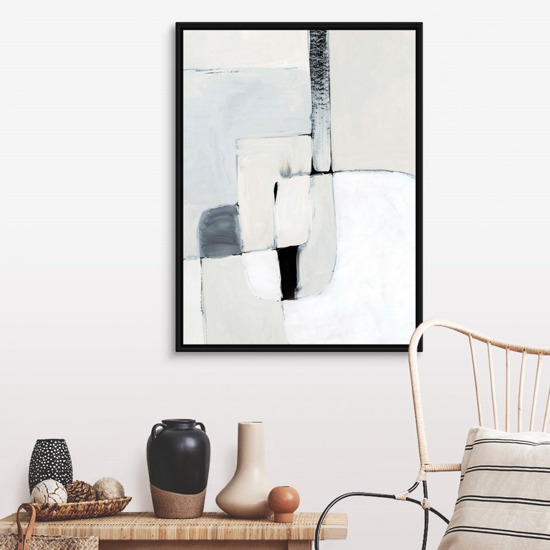 «Soft Spoken I» par Victoria Barnes, reproduction d'art sur toile, Cadre flottant noir, H 42 po x l 32 po x P 1,75 po