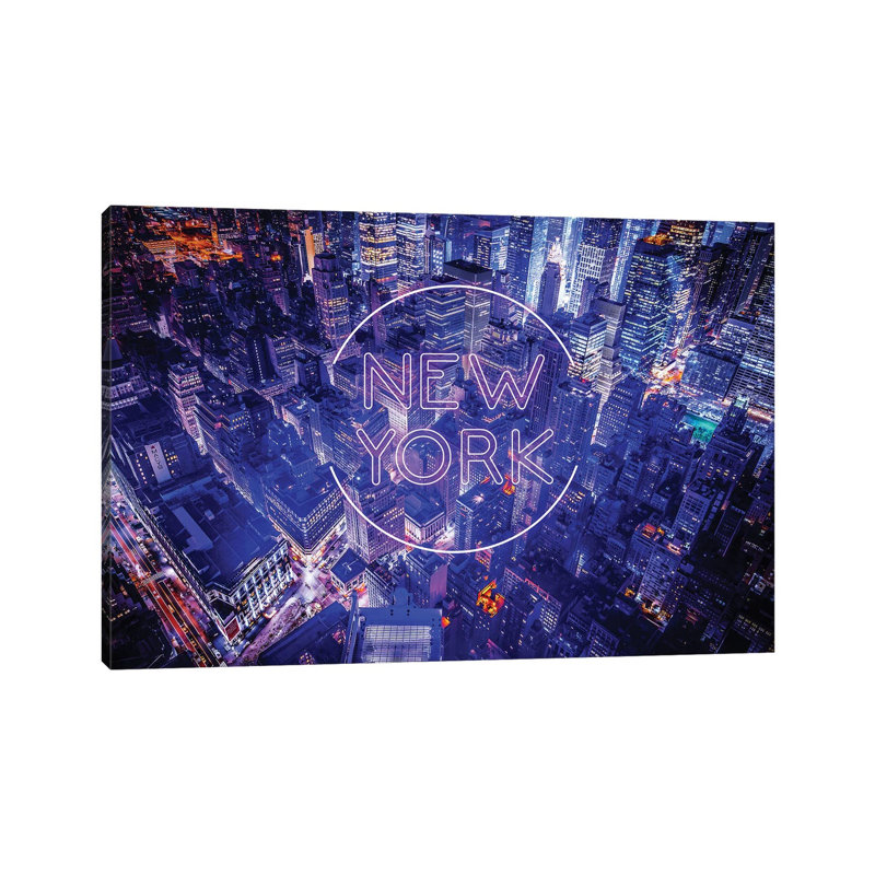 New York By Night by Donnie Art - Gallery-Wrapped Canvas Giclée on Canvas, 20.32 cm H x 30.48 cm W, No Frame