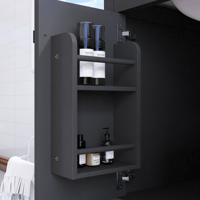 Meuble-lavabo simple autoportant 36 po avec plateau intégré en céramique blanche 36 po, Noir