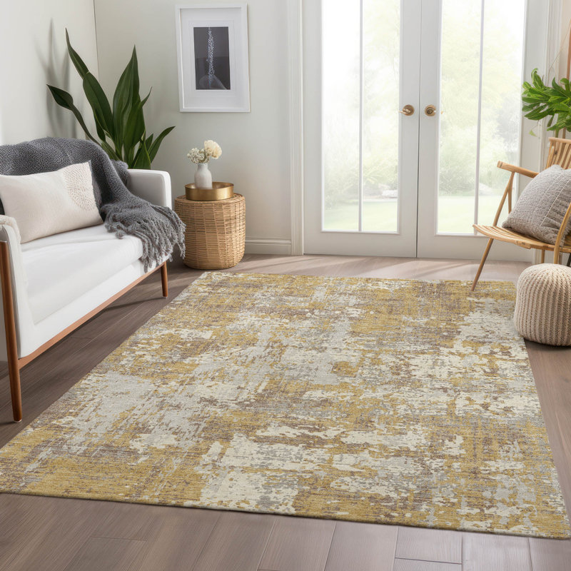 Tapis abstrait lavable à la machine de qualité supérieure Mayfield AMF1008, Rectangle 2 pi 6 po x 3 pi 10 po