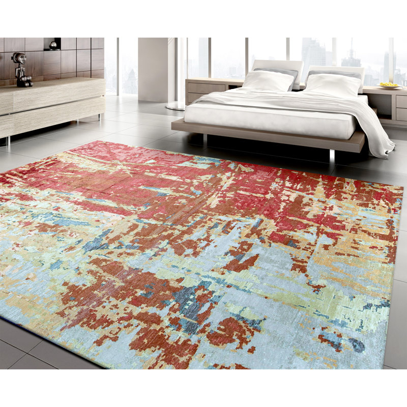 Tapis rouille et ivoire de haute qualité noué à la main Windsom