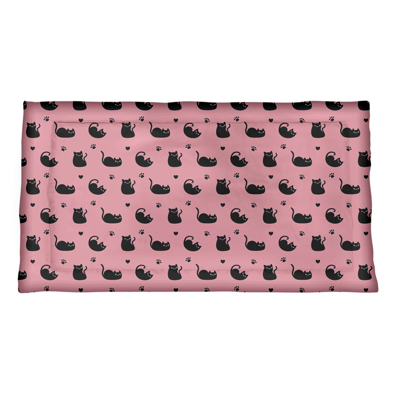 Taie décorative Katelyn Elizabeth, Microfibre, Simple standard, Rose / Noir