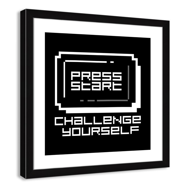 Décoration murale pour enfant challenge, H 24,5 po x l 24,5 po x P 0,63 po, Cadre noir