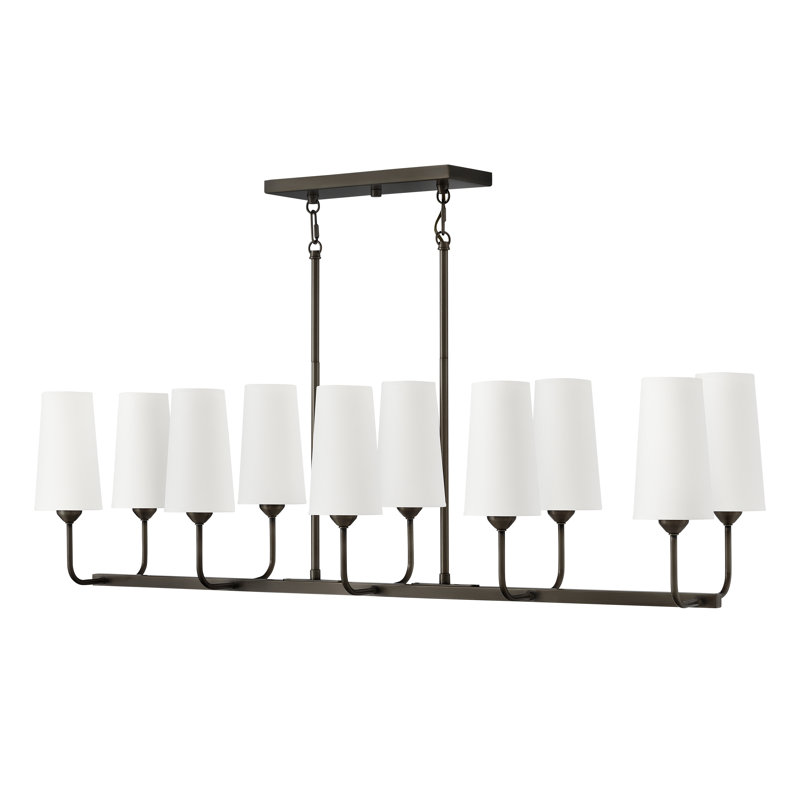 10 - Light Dimmable Chandelier, Black Oxide
