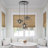 3 Light Dimmable Matte Black Glass Chandelier
